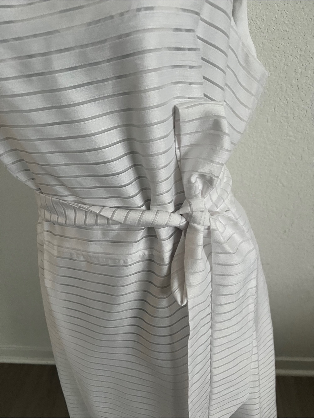 Anne Klein Women’s White Striped Tie Waist Sheath Dress Size 18W NWT - Picture 5 of 8